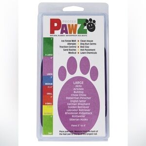 PawZ Rubber Dog Boots Large Purple Waterproof Reusable Disposable Protex 12 pk